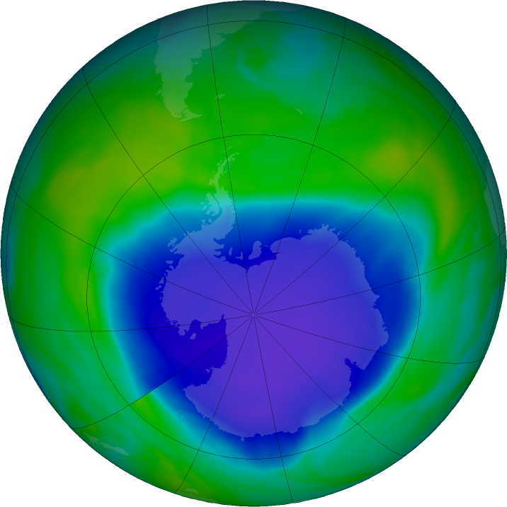 Antarctic ozone map for 15 November 2022